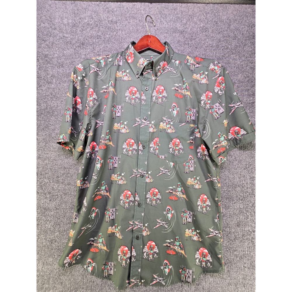 RSVLTS Star Wars Boba Fett Stormtrooper KUNUFLEX Button Down Shirt Mens Large